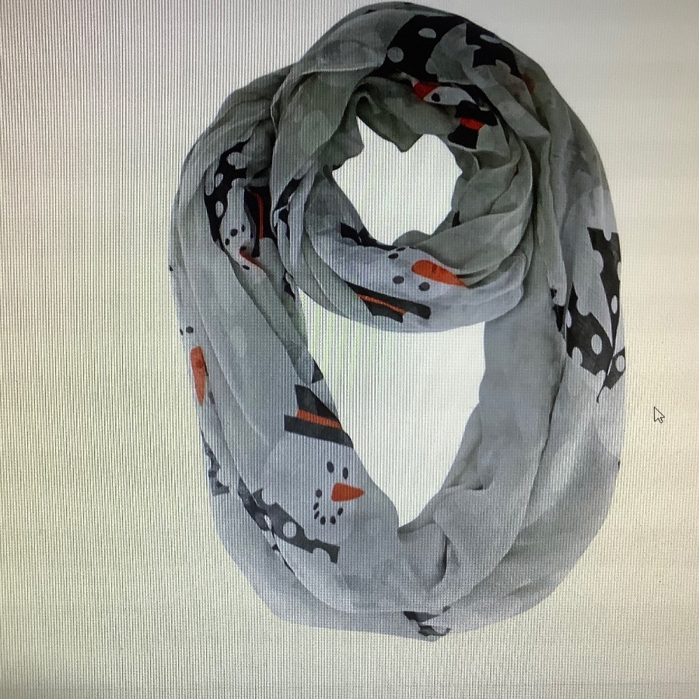 HAPPY SNOWMAN CHRISTMAS CIRCLE INFINITY SCARF